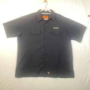 Red Kap XXL Short Sleeve Work Shirt Greensky Bluegrass Patch Button Down Black